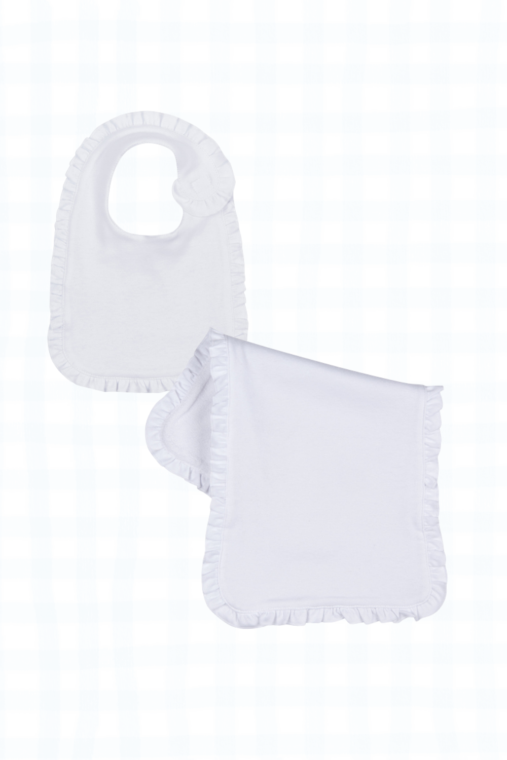 Ruffle Bib / Burp Cloth Set