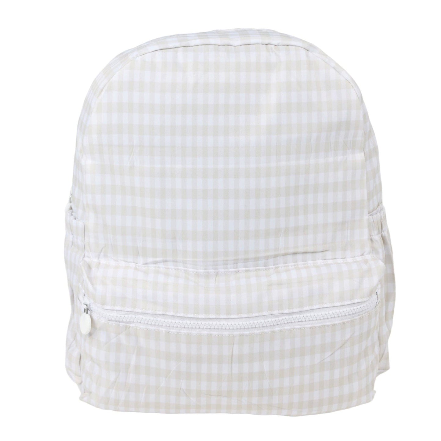 Nylon Backpack (Full Size): Khaki Gingham