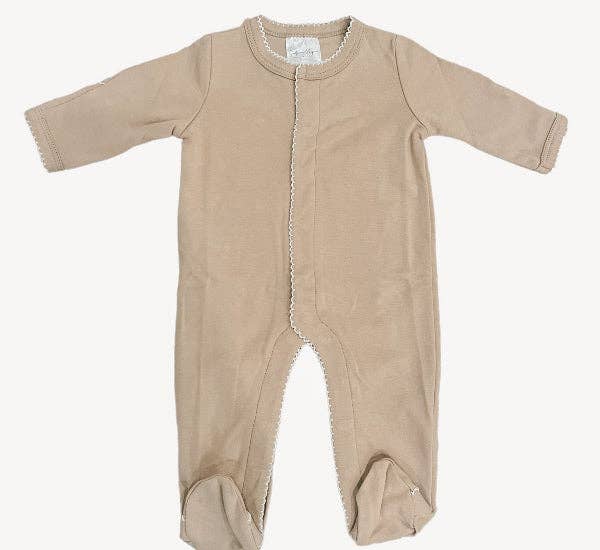 Footies - Picot Trim: Tan