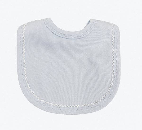 Picot Trim Bib - White w/ White