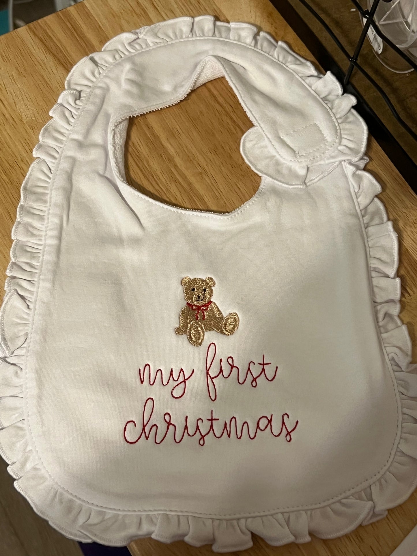 MY FIRST CHRISTMAS BIB - BEAR
