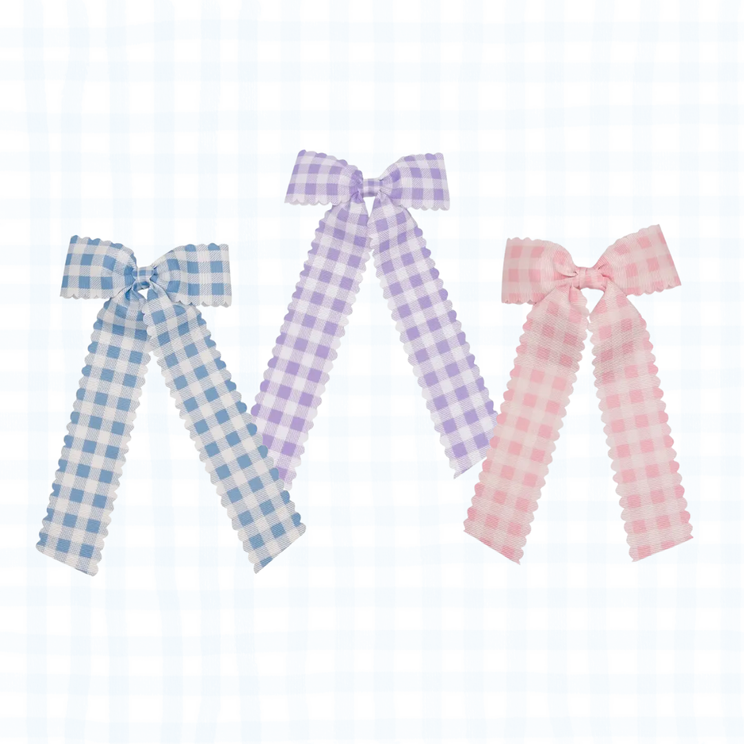 Gingham Scalloped Bow