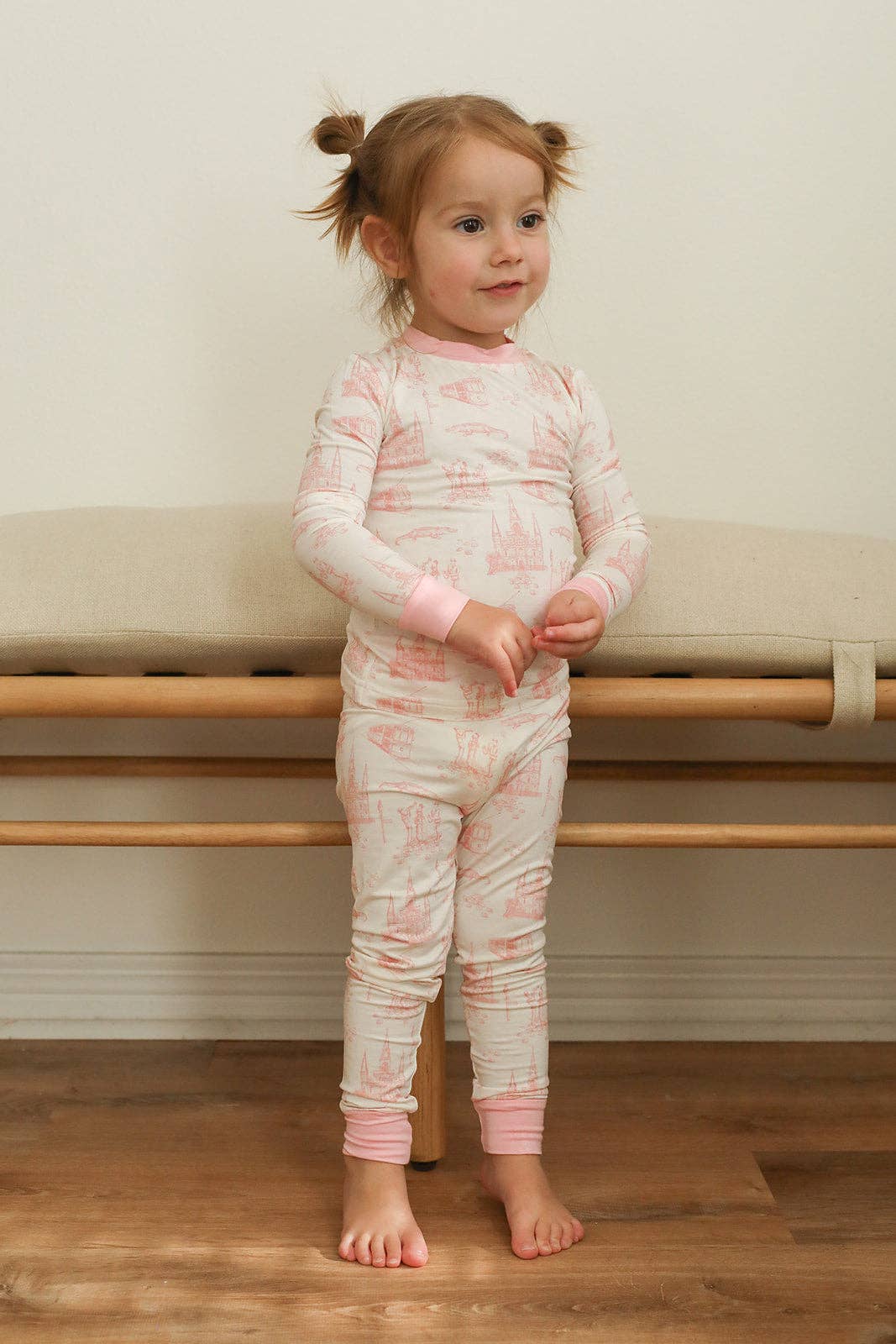 Pink Toile 2 Piece Bamboo Pajama Set