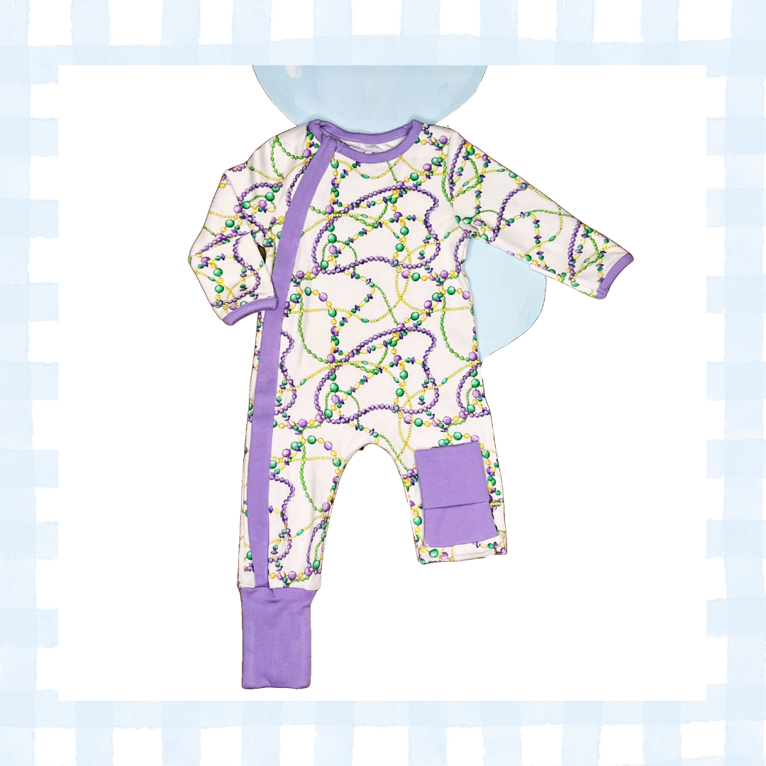 Just Here for the Beads Organic Cotton Mardi Gras Pajama Set