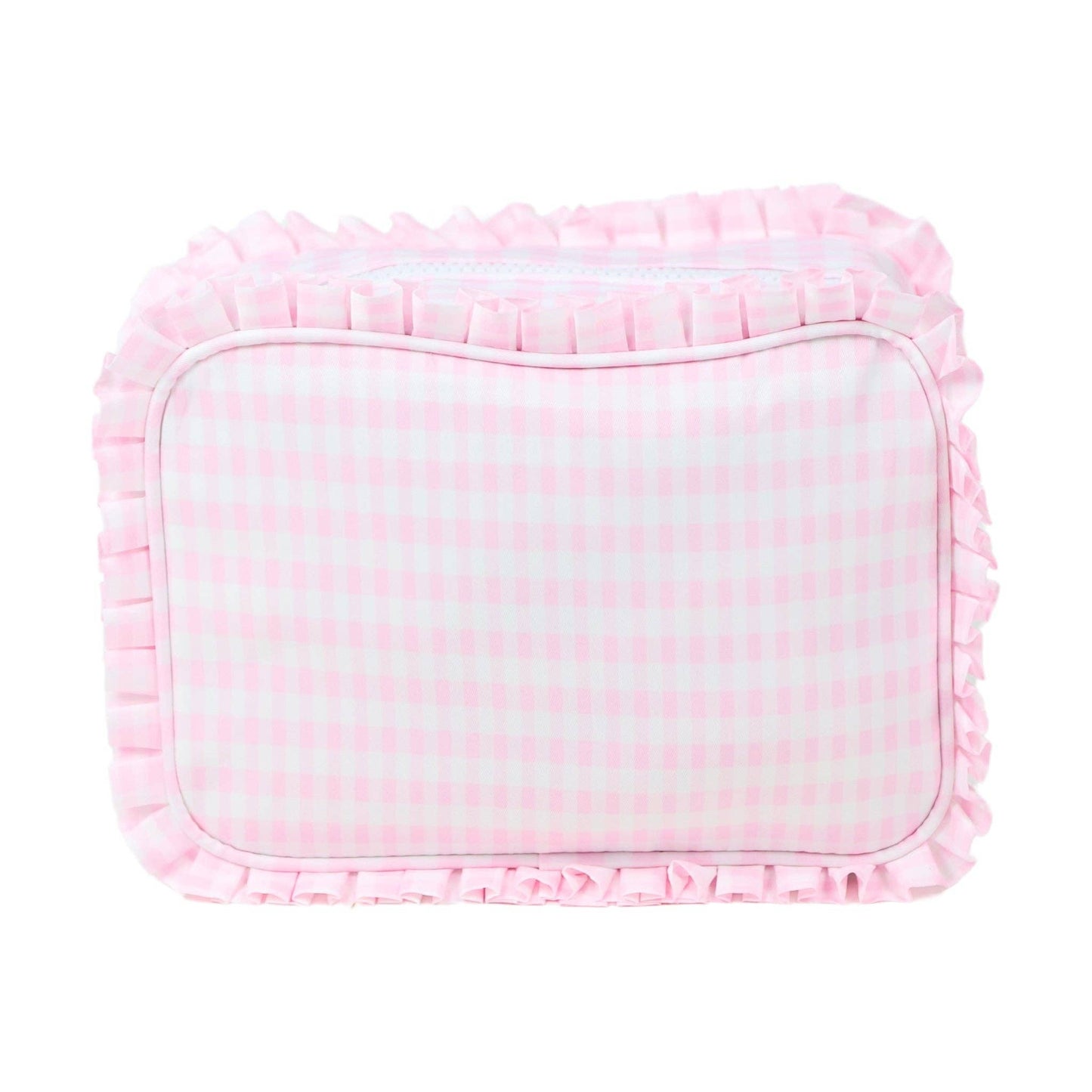 Nylon Everything Bag: Light Pink Gingham (Ruffle)