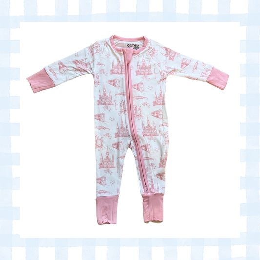 Pink Toile Double Zipper Bamboo Sleeper