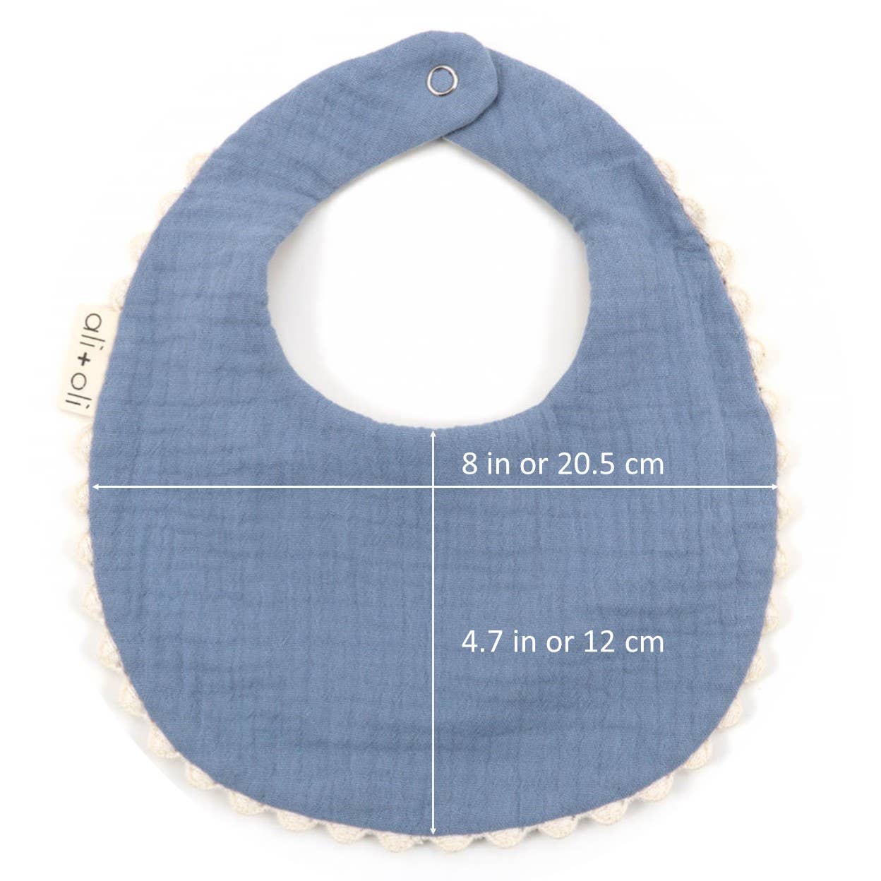 Muslin Cotton Reversable Baby Bib (Blue/Flowers)