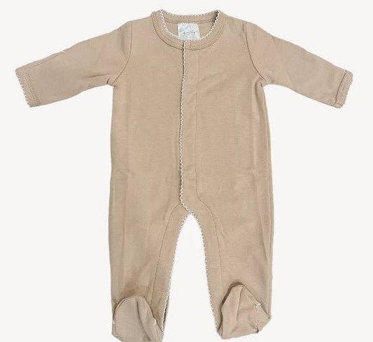 Footies - Picot Trim: Tan