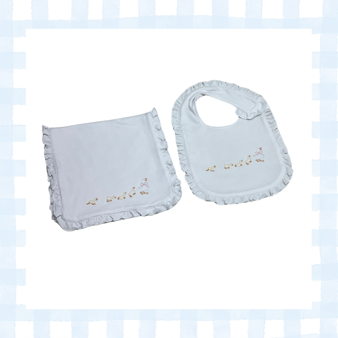 Mommy & Her Duckilings Bib/Burpcloth Set