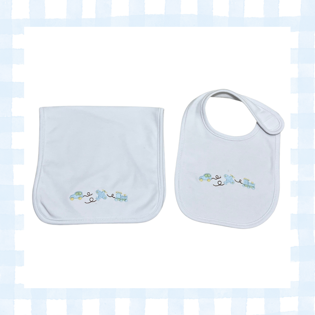 Cars, Trains, & Planes Bib/Burp Cloth Set