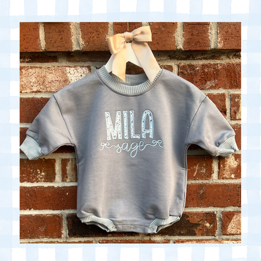 Personalized Denim Blue Bubble