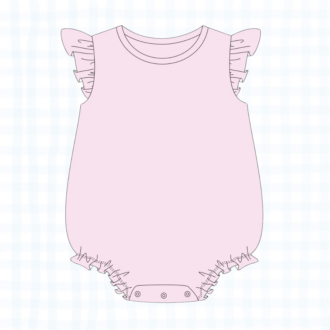 Ruffle Sleeve Romper - Pink