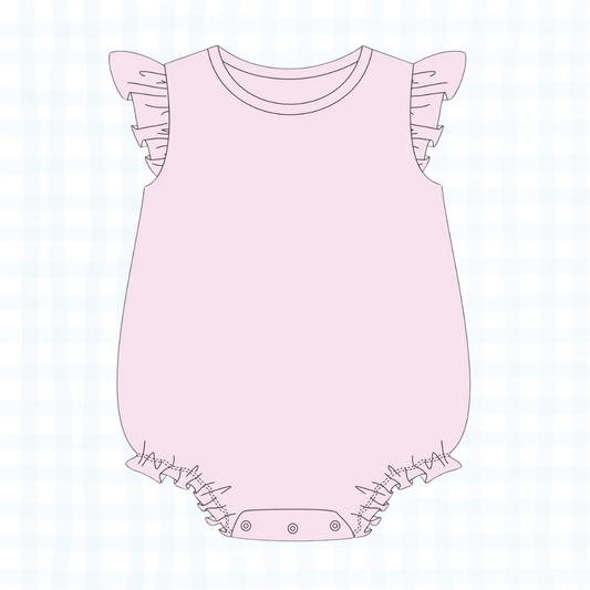 Ruffle Sleeve Romper - Pink