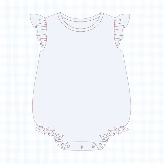 Ruffle Sleeve Romper - White