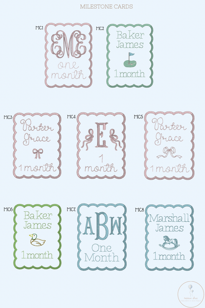 Embroidered Milestone Cards