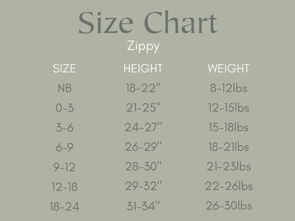 Vintage Blooms Floral Bamboo Zippy Baby Pajamas