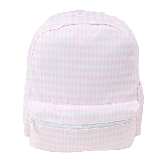 Nylon Backpack (Full Size): Light Pink Gingham