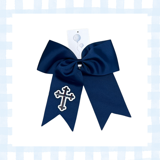 Navy Applique Cross Bow